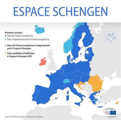 liste des pays espace schengen