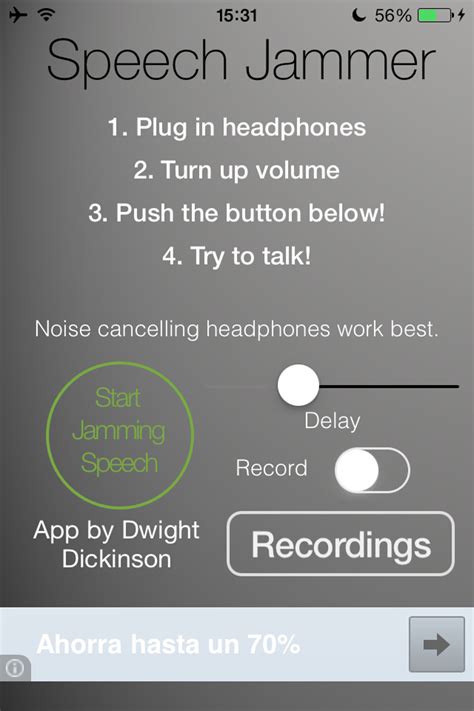 Listening Device Jammer App