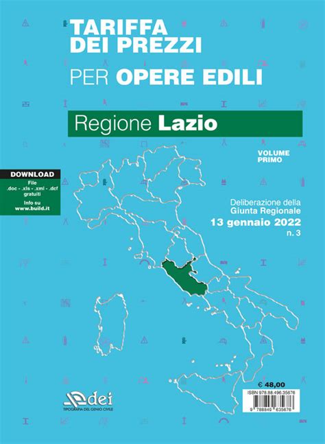 listino prezzi regione lazio 2022