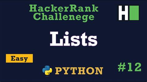 lists hackerrank solution