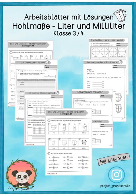 GrundschuleNachhilfe.de Arbeitsblatt Nachhilfe Mathe Klasse 4 Liter und Milliliter