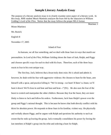 literary analysis essay example college