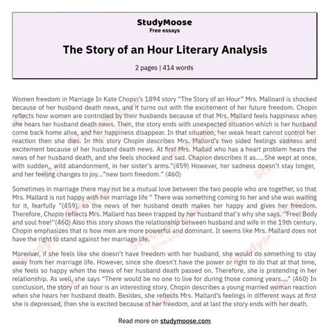 literary analysis of story of an hour
