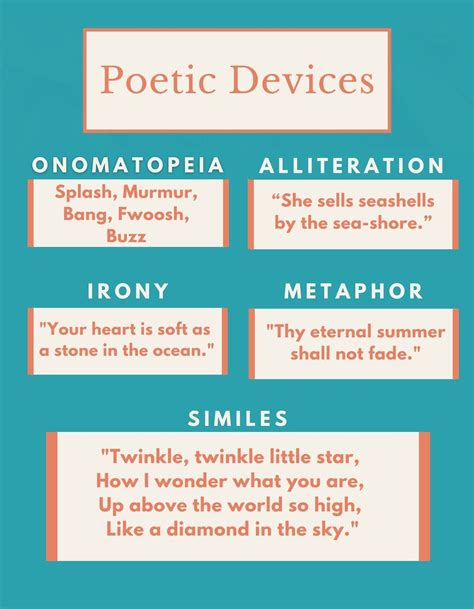 literary devices examples sentences