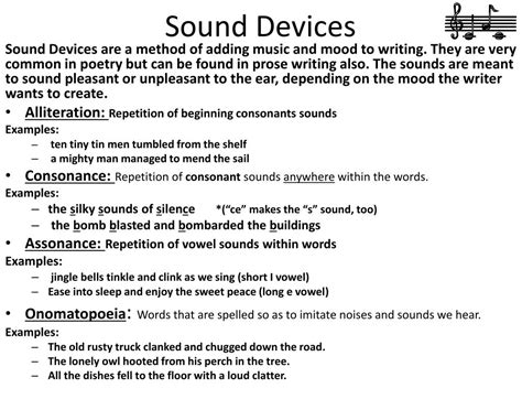 literary sound devices examples