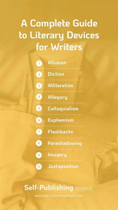 literary techniques list and definitions