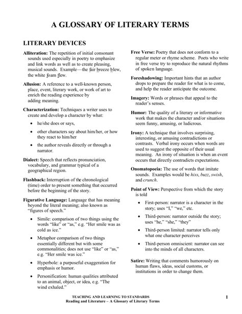 literary terms dictionary pdf