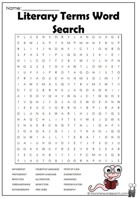 literary terms word search pdf