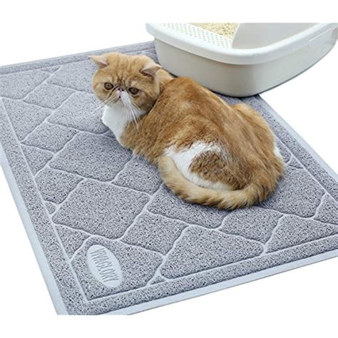 litter mat cat grey and white