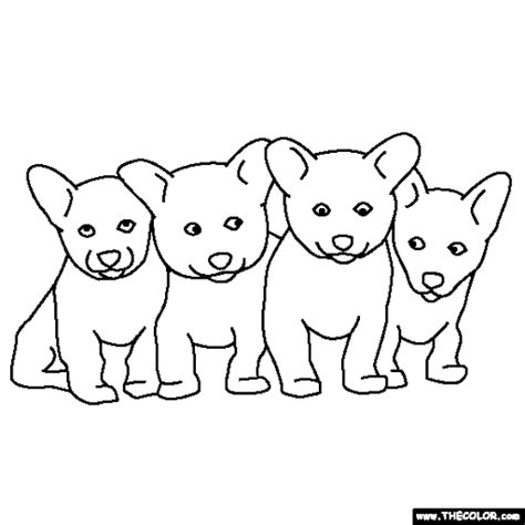 litter of puppies coloring pages