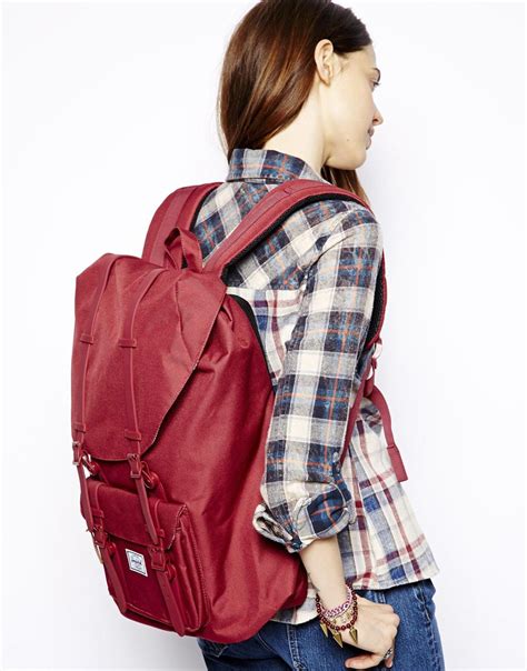 little america backpack red marble