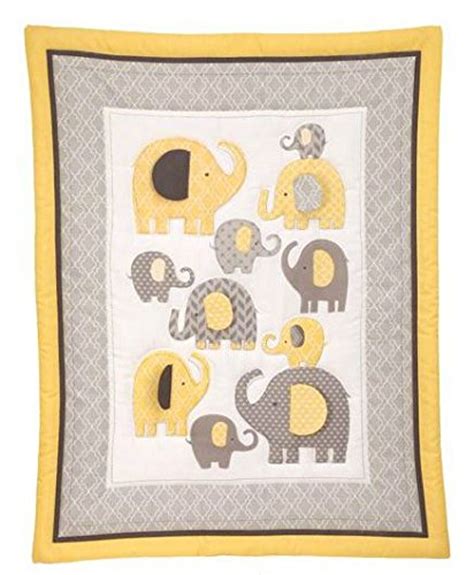 little bedding by nojo elephant time 4 piece crib bedding set yellow