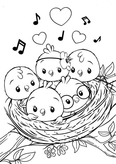 little birds coloring pages