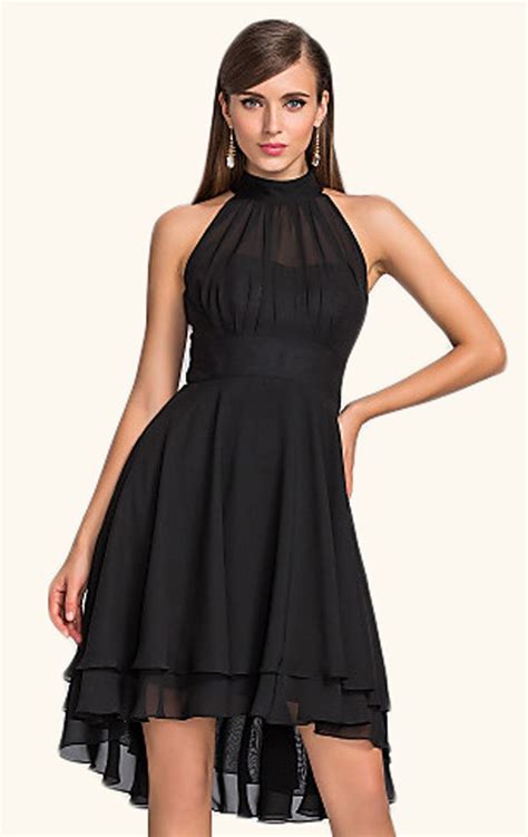 Chic abovetheknee vneck little black dress for your bridesmaids