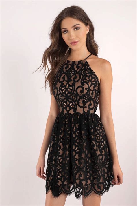 little black dress with lace top