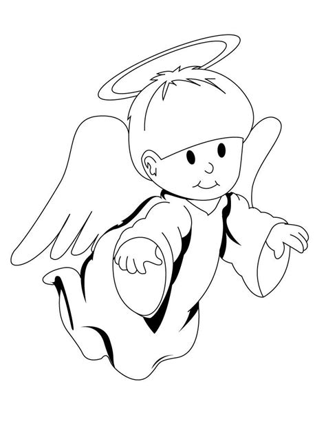 little boy angel coloring pages