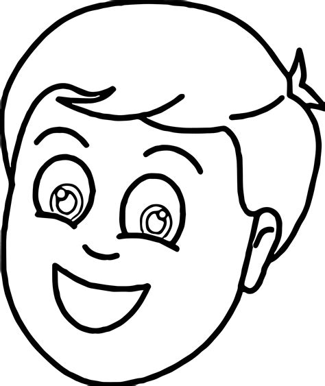 little boy face coloring page
