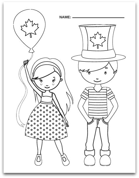 little boy happy on canada day coloring pages