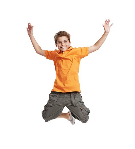 little boy jumping on the floor