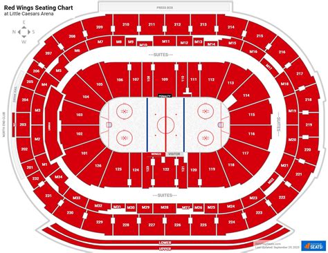 little caesars arena seating chart red wings