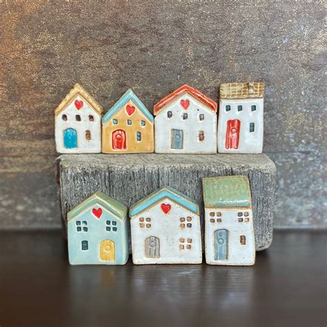 little ceramic houses to paint
