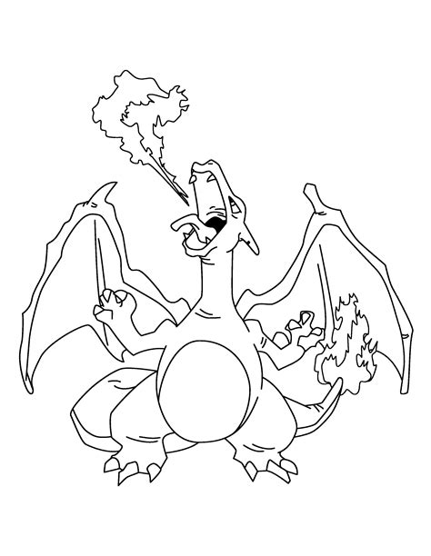 little charizard is on fire coloring page