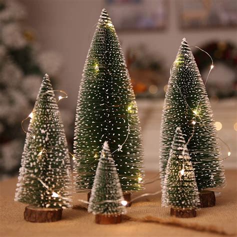 little christmas trees with lights