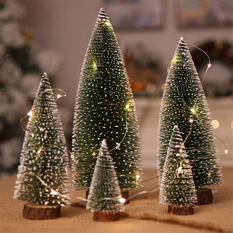little christmas trees with lights