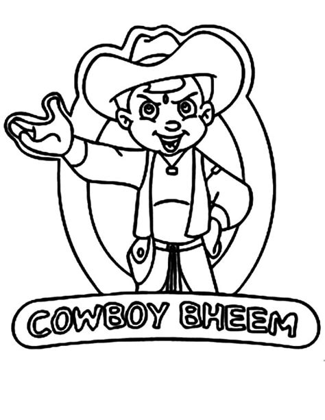 little cowboy chota bheem coloring pages