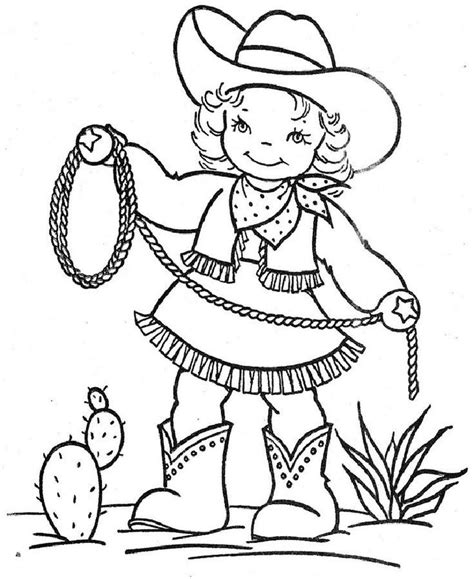 little cowgirl coloring pages