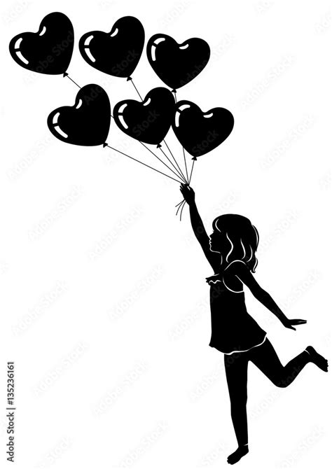 little girl heart with balloon