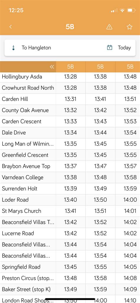 live bus times brighton and hove