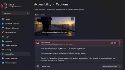 live captions for pc