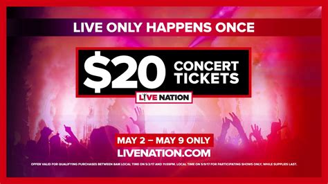 live nation $20 dollar tickets 2022