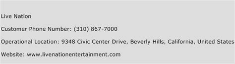 live nation contact number