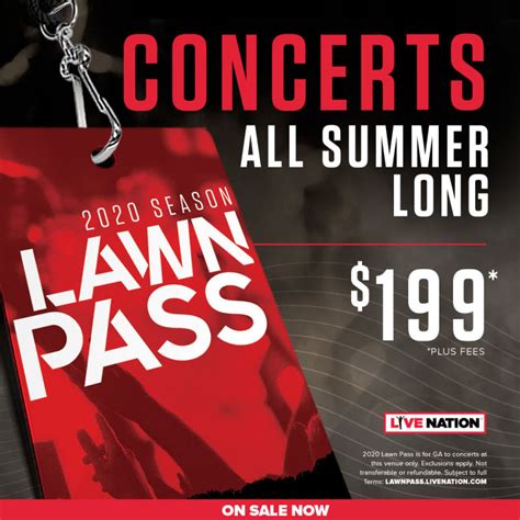 live nation lawn pass 2024 tickets price