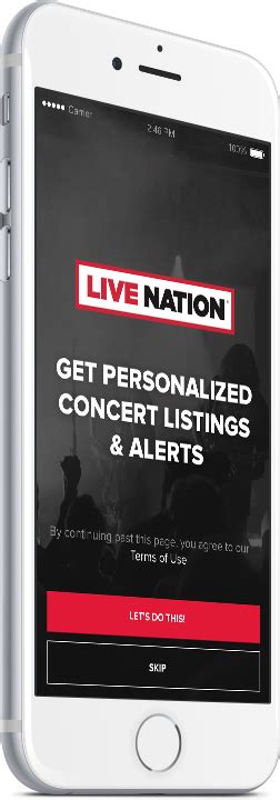 live nation mobile app presale