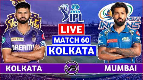 live score kkr vs mumbai indians