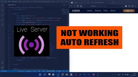 live server in vs code not auto refresh