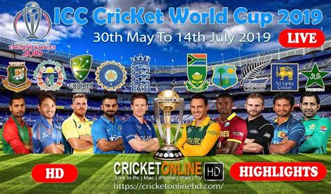 live streaming cricket world cup 2019