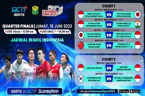 live streaming indonesia open 2021 schedule