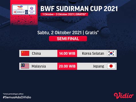 live streaming sudirman cup