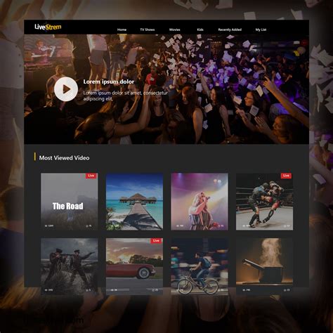 live streaming tv website template
