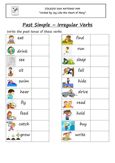 live worksheet past simple irregular verbs