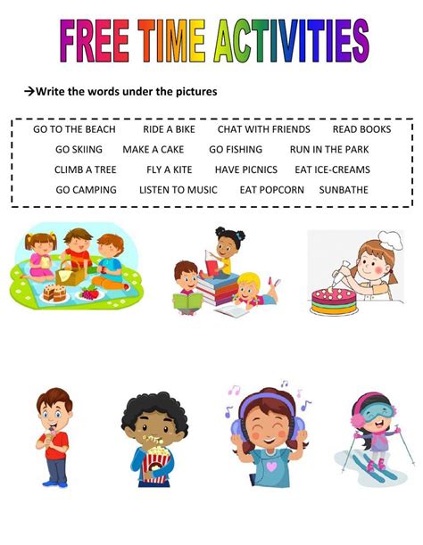 live worksheets free time activities