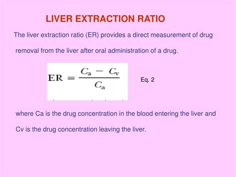 Liver Extraction Ratio Formula