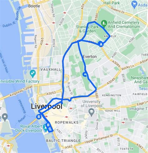 liverpool fc google maps