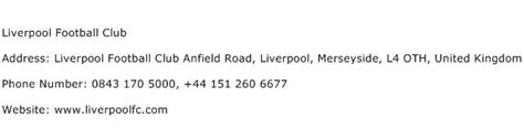 liverpool football club contact email