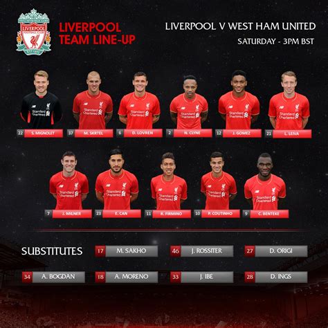 liverpool match today lineup