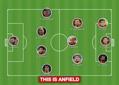 liverpool v bournemouth line up